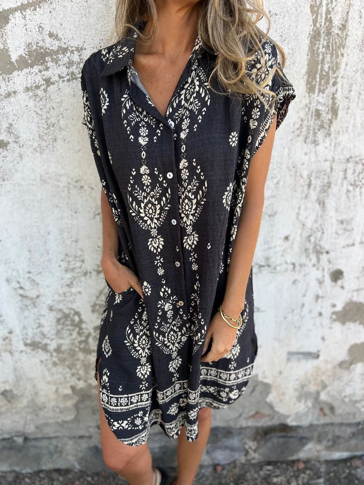 NOREEN | LOCKERES FREIZEITKLEID MIT KURZEN ÄRMELN
