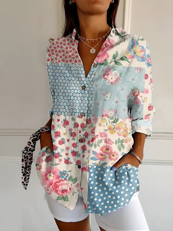 RIKA | FLORALE BLUSE MIT KNÖPFEN