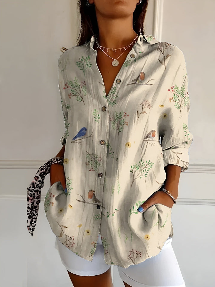 RIKA | FLORALE BLUSE MIT KNÖPFEN
