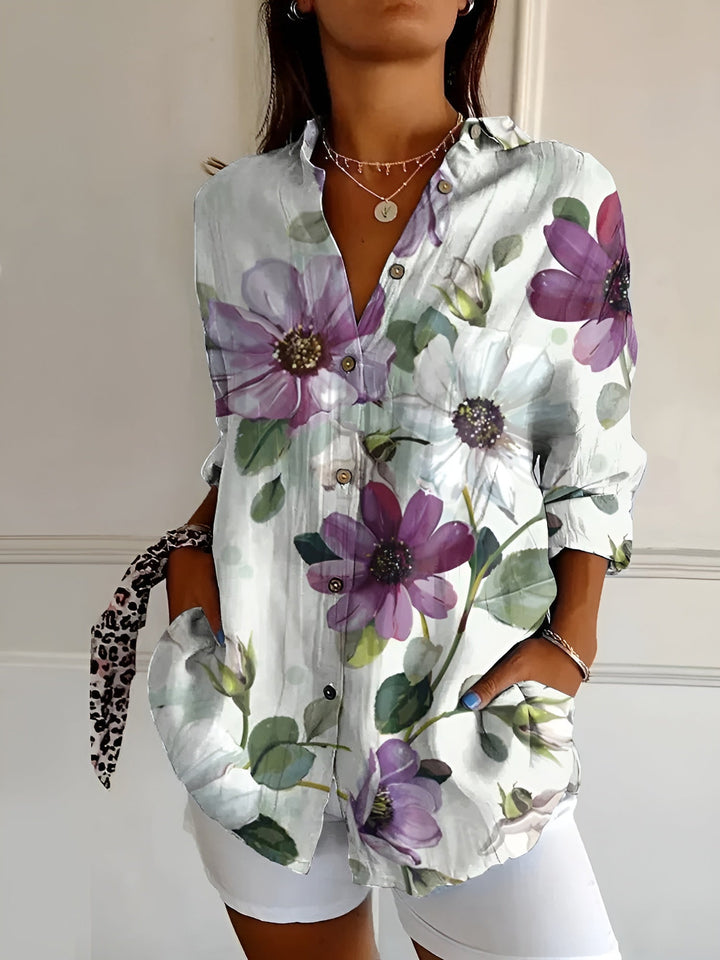 RIKA | FLORALE BLUSE MIT KNÖPFEN