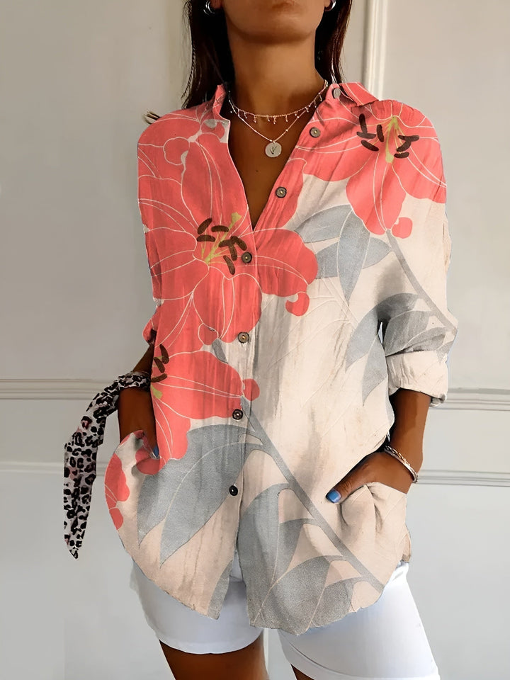 RIKA | FLORALE BLUSE MIT KNÖPFEN
