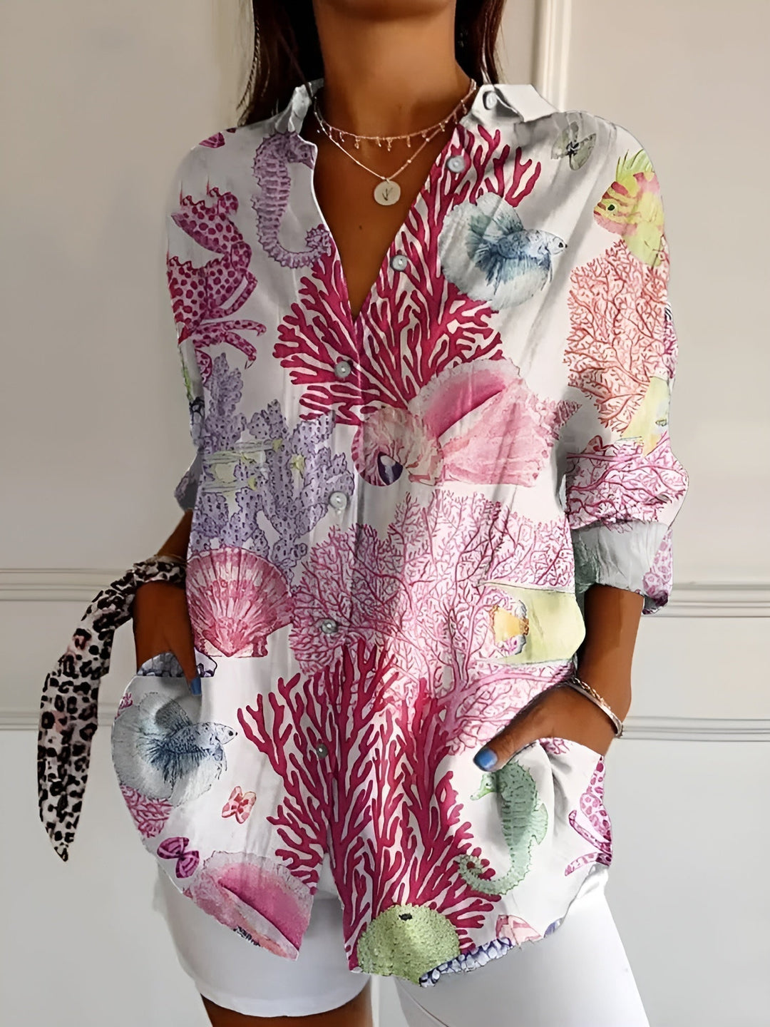 RIKA | FLORALE BLUSE MIT KNÖPFEN