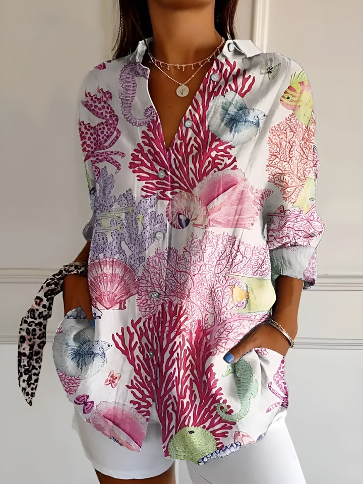 RIKA | FLORALE BLUSE MIT KNÖPFEN